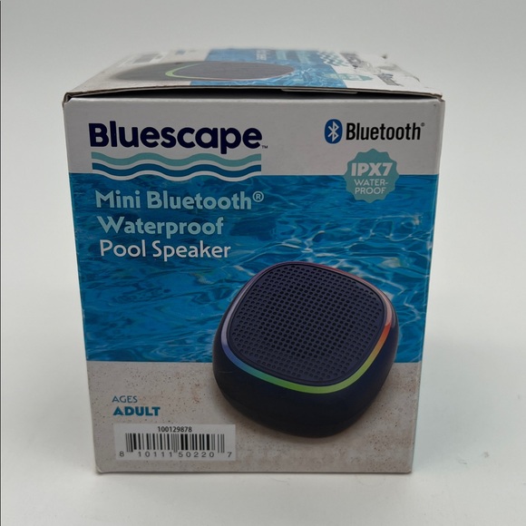 Bluescape Mini Portable Waterproof Bluetooth Pool Speaker IPX7 LED Lights- Black - Picture 4 of 7